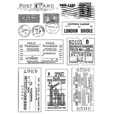 Crafty Individuals Rubber Stamps - Vintage Tickets And Postmarks